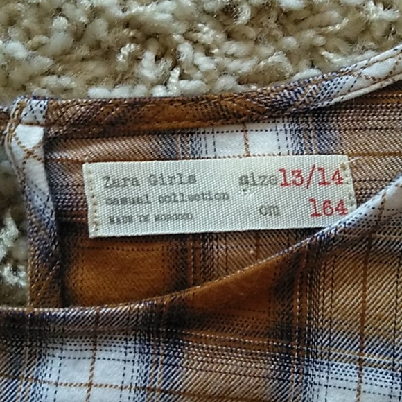 Zara Girls Casual Collection Checkered Long Sleeve - Picture 2 of 5